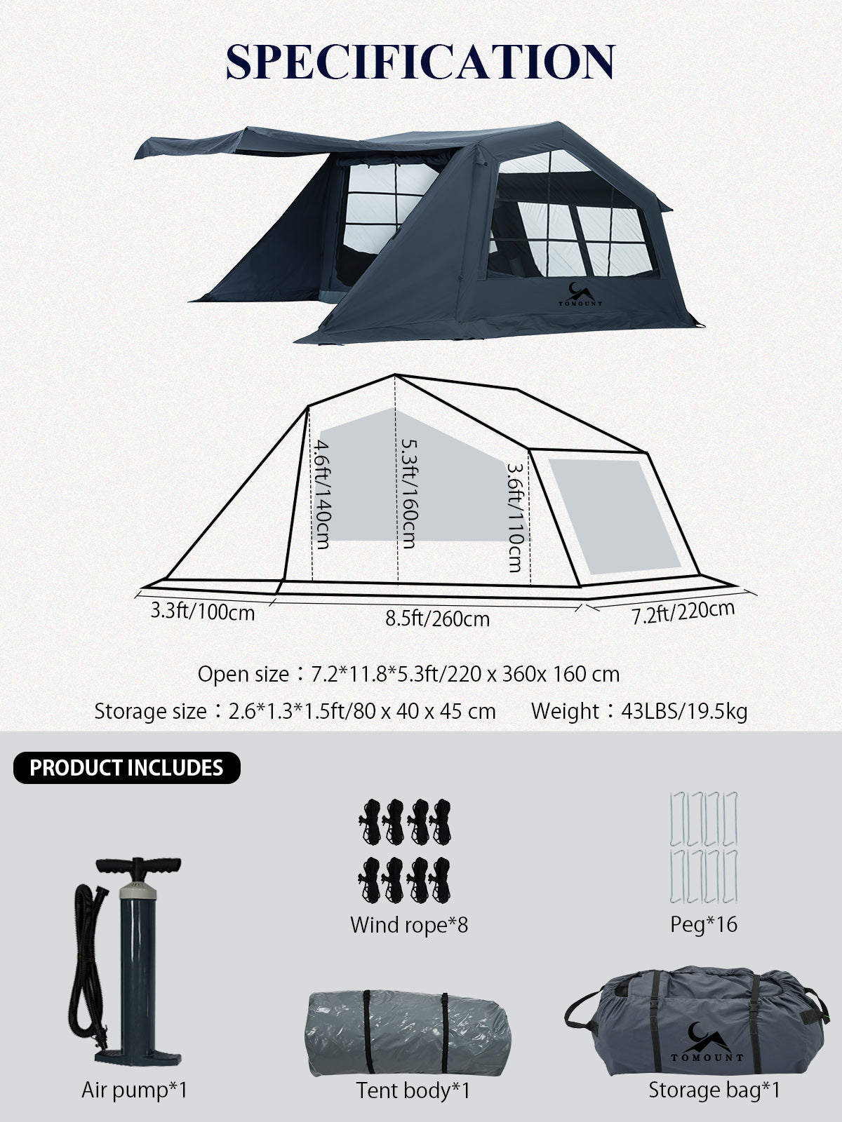 LODGE AIR-night 2-4 Person Air Hot Tent
