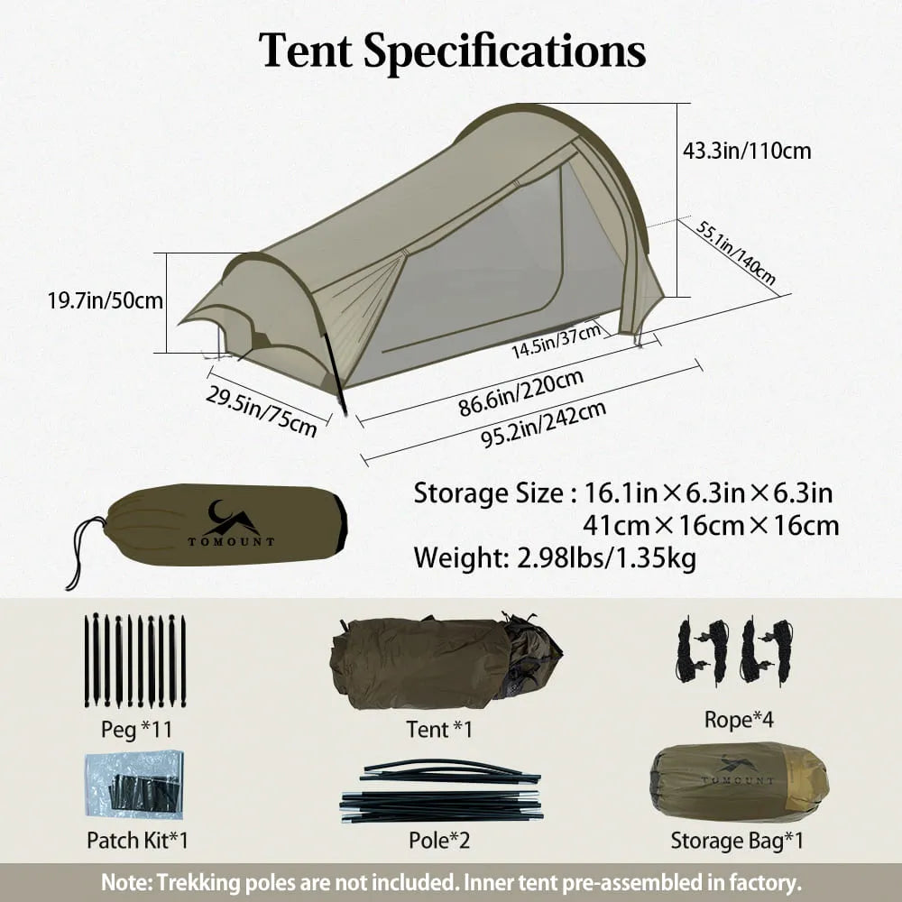 UL-Tarn pro Ultralight 15D 1 Person Waterproof Bivy Tent