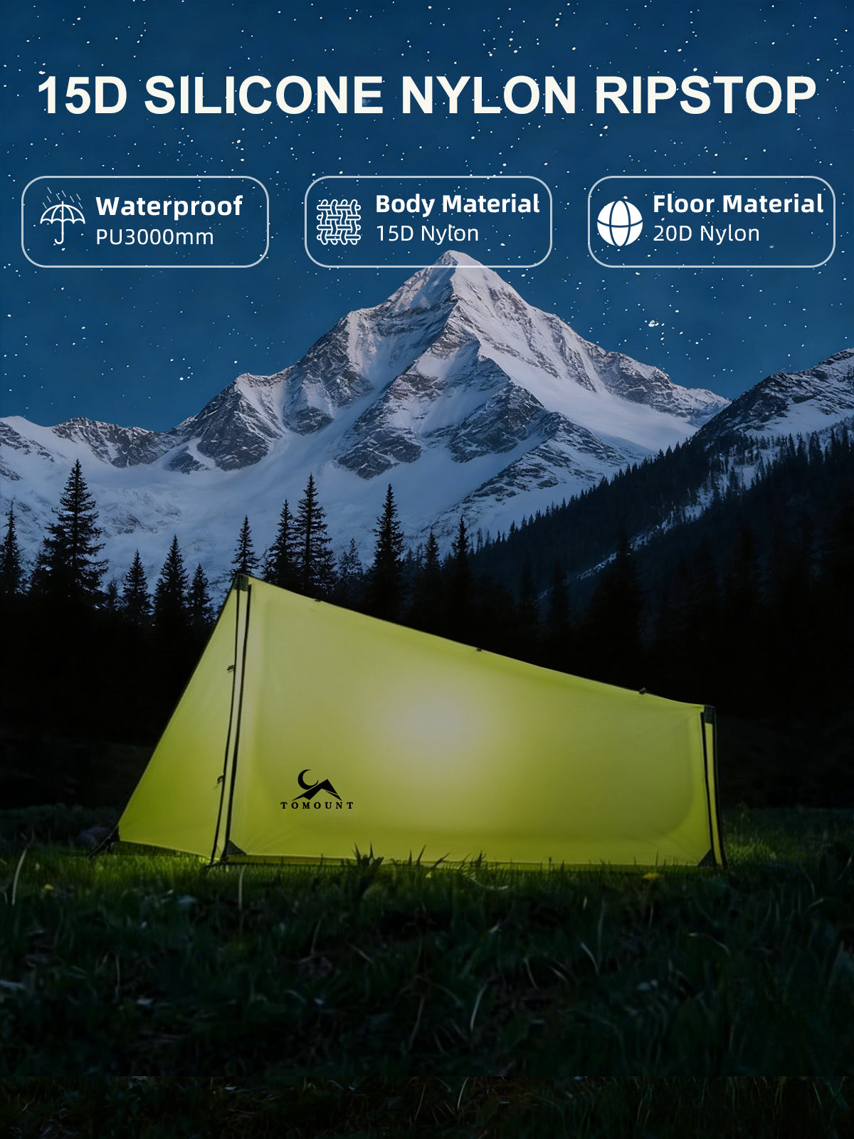 TOMOUNT Ridge™ Ultralight 15D Silnylon Bivy Trekking Pole Tent