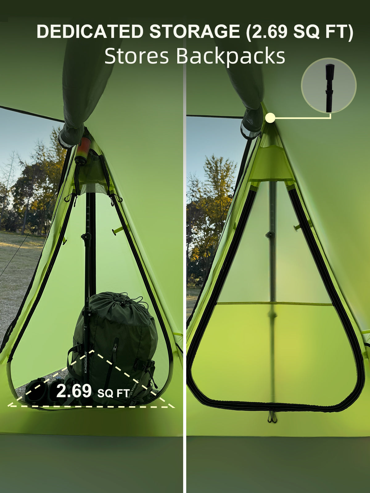 TOMOUNT Ridge™ Ultralight 15D Silnylon Bivy Trekking Pole Tent