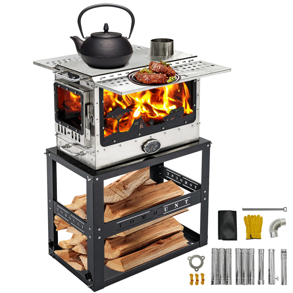 TOMOUNT Ultra-Large Capacity Wood Burning Stove for Hot Tents & Canvas Tents
