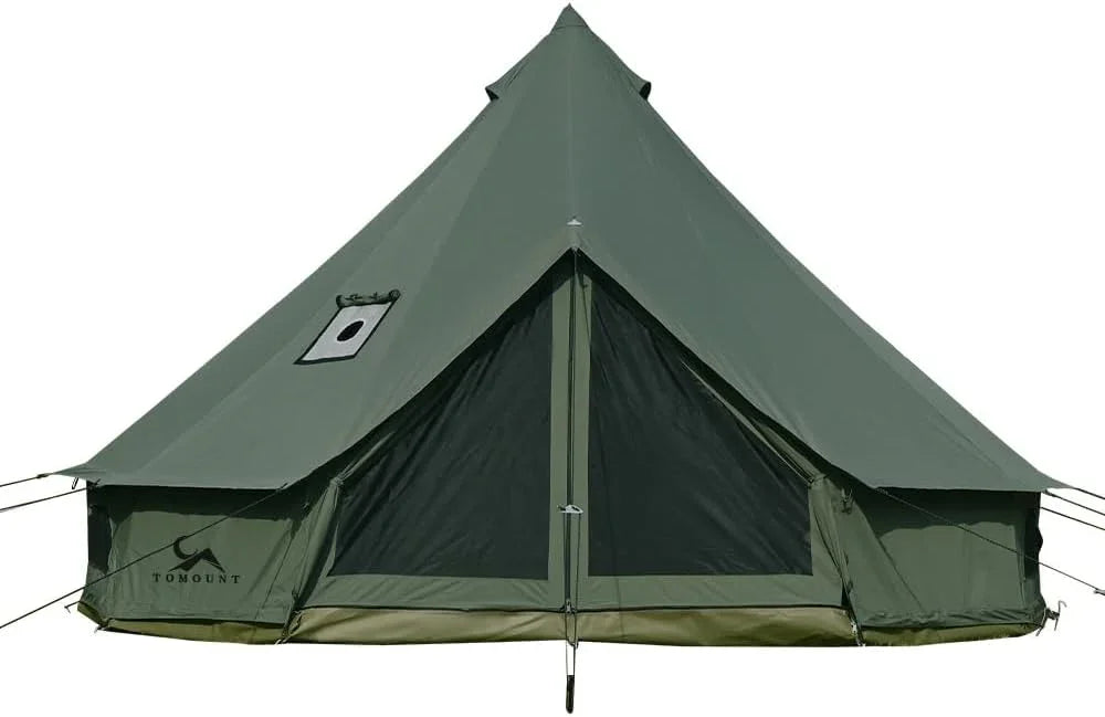 TOMOUNT Luxury Cotton Canvas Bell Tent 4-Season Glamping Yurt with