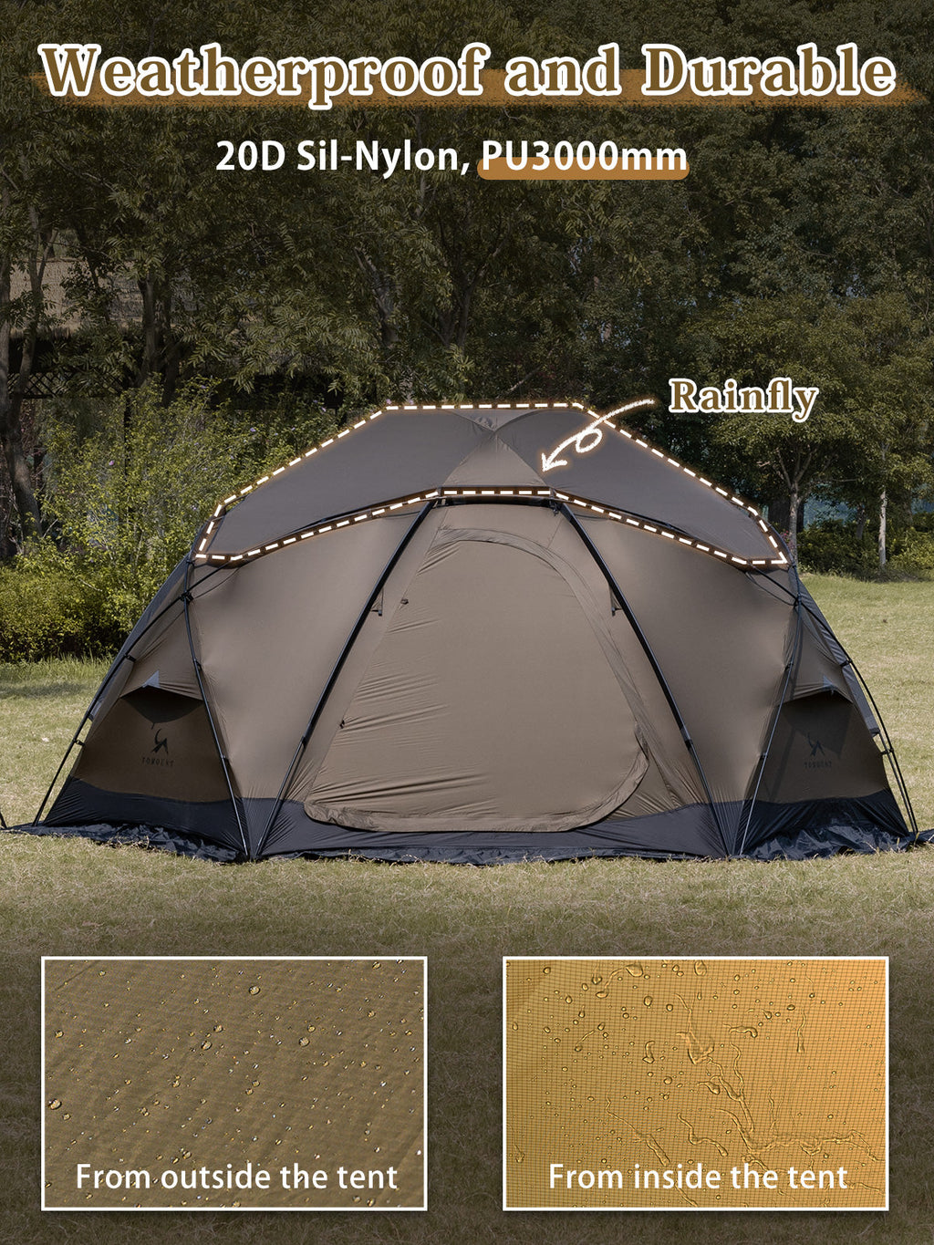 TOMOUNT Zeal™ Dome 4-Season Ultralight Nylon Tent with Stove Jack