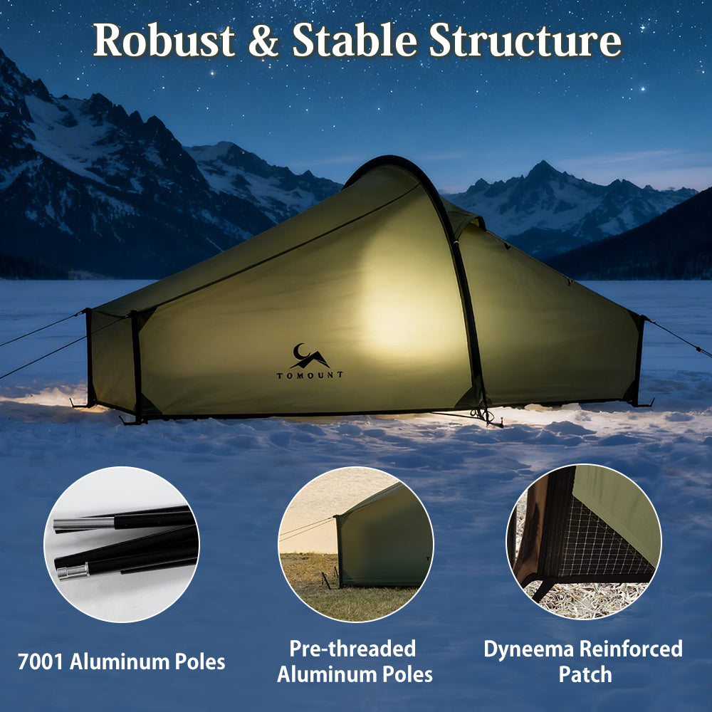 TOMOUNT Galle™ 1.5lb Ultralight 15D Nylon Solo Backpacking Tent