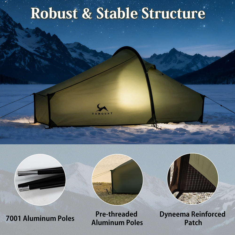 TOMOUNT Galle™ 1.5lb Ultralight 15D Nylon Solo Backpacking Tent