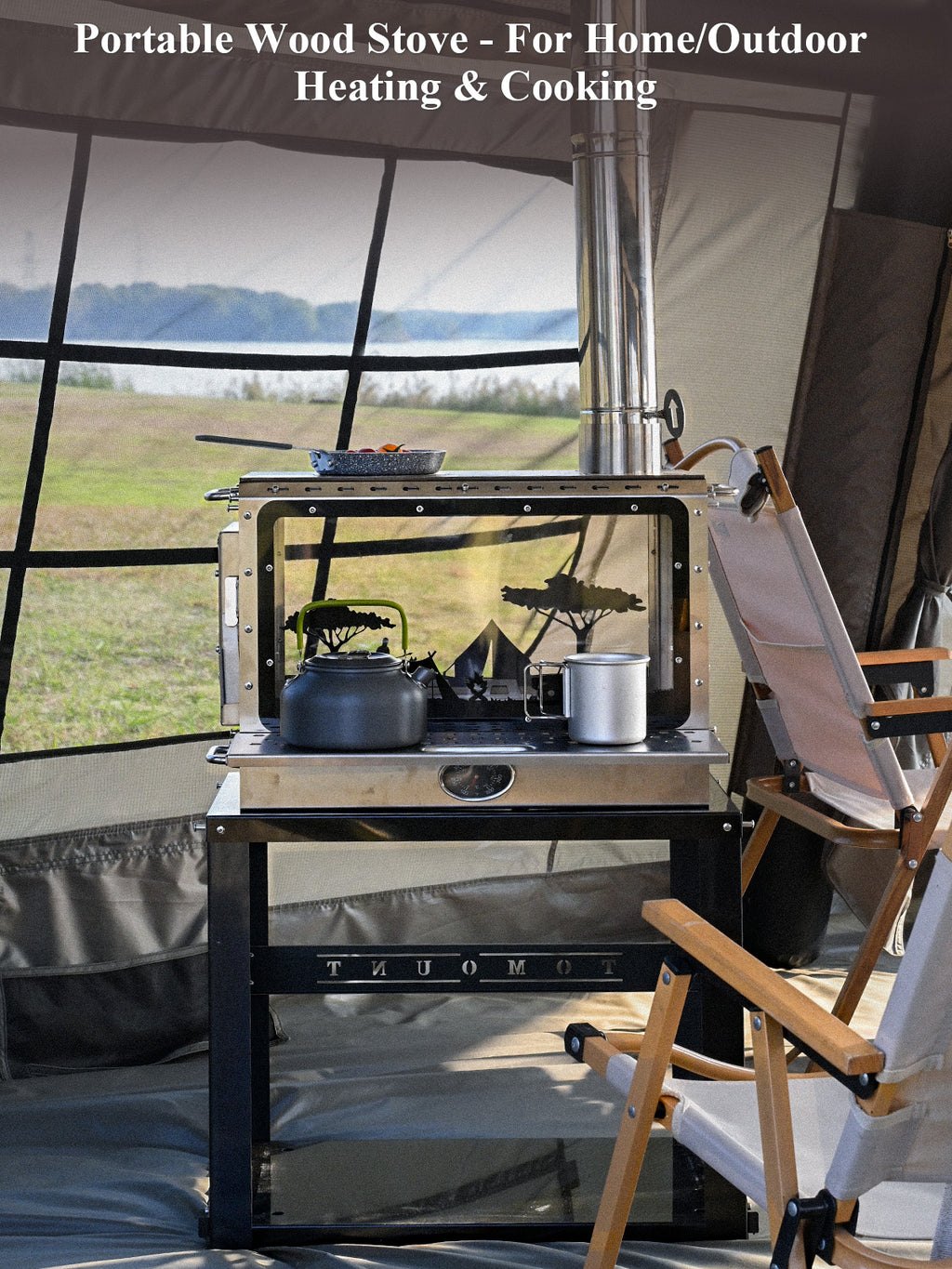 TOMOUNT Ultra-Large Capacity Wood Burning Stove for Hot Tents & Canvas Tents