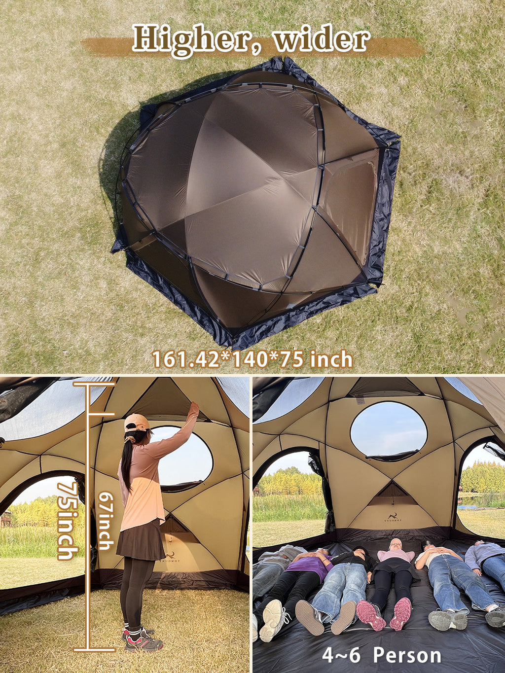 TOMOUNT Zeal™ Dome 4-Season Ultralight Nylon Tent with Stove Jack