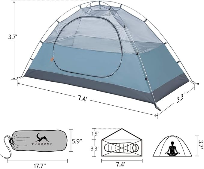 TOMOUNT Reago™ Lightweight 1 Person Backpacking Tent