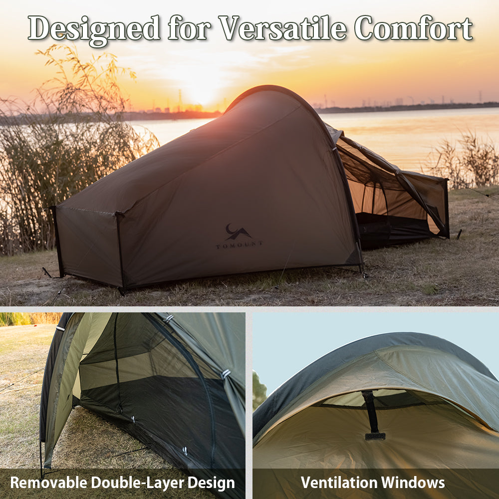 TOMOUNT Galle™ 1.5lb Ultralight 15D Nylon Solo Backpacking Tent