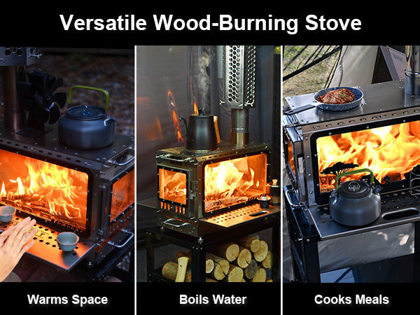 TOMOUNT Ultra-Large Capacity Wood Burning Stove for Hot Tents & Canvas Tents