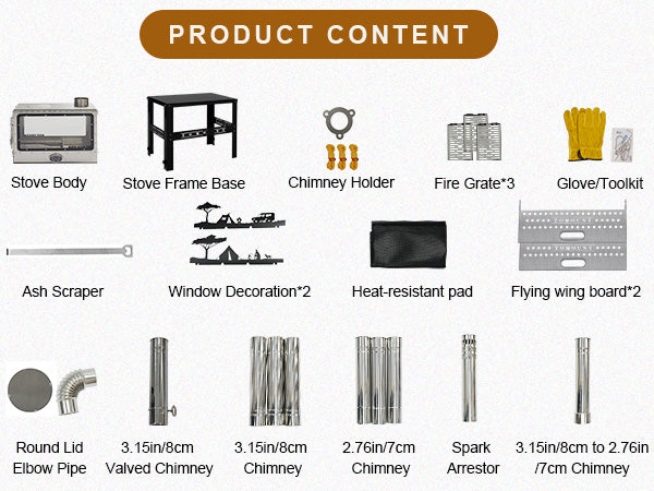 TOMOUNT Ultra-Large Capacity Wood Burning Stove for Hot Tents & Canvas Tents