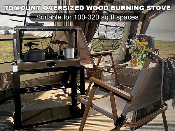 TOMOUNT Ultra-Large Capacity Wood Burning Stove for Hot Tents & Canvas Tents