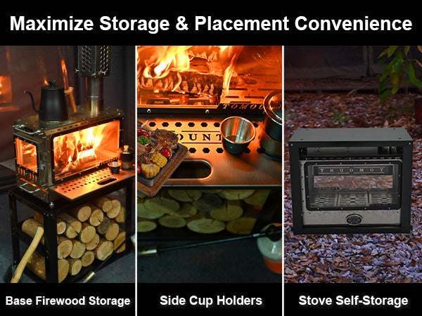 TOMOUNT Ultra-Large Capacity Wood Burning Stove for Hot Tents & Canvas Tents