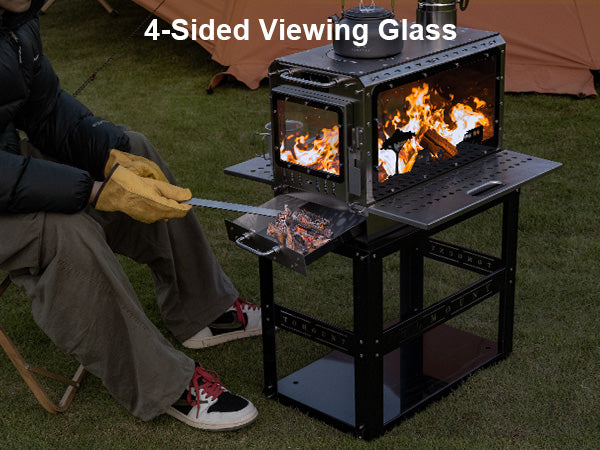 TOMOUNT Ultra-Large Capacity Wood Burning Stove for Hot Tents & Canvas Tents