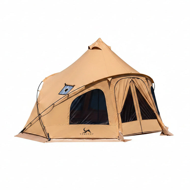TOMOUNT Outrod™ Canvas 4 Person Bell Tent with Stove Jack