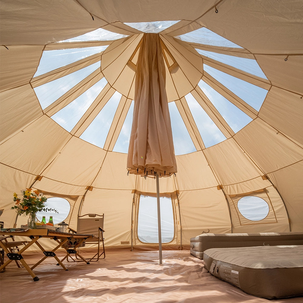 TOMOUNT Droplet™ Canvas Bell Tent with Stove Jack & Starview Window