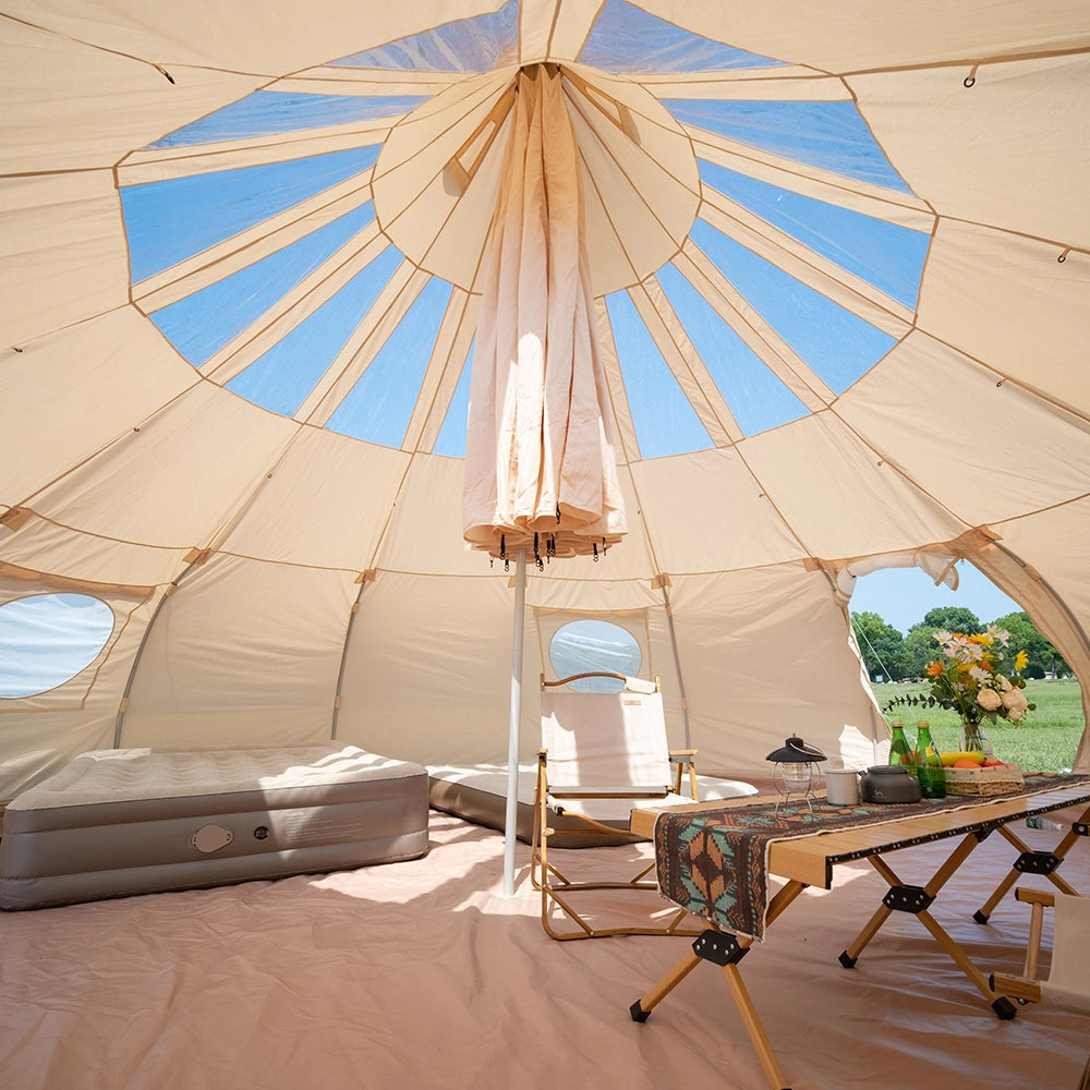 TOMOUNT Droplet™ Canvas Bell Tent with Stove Jack & Starview Window