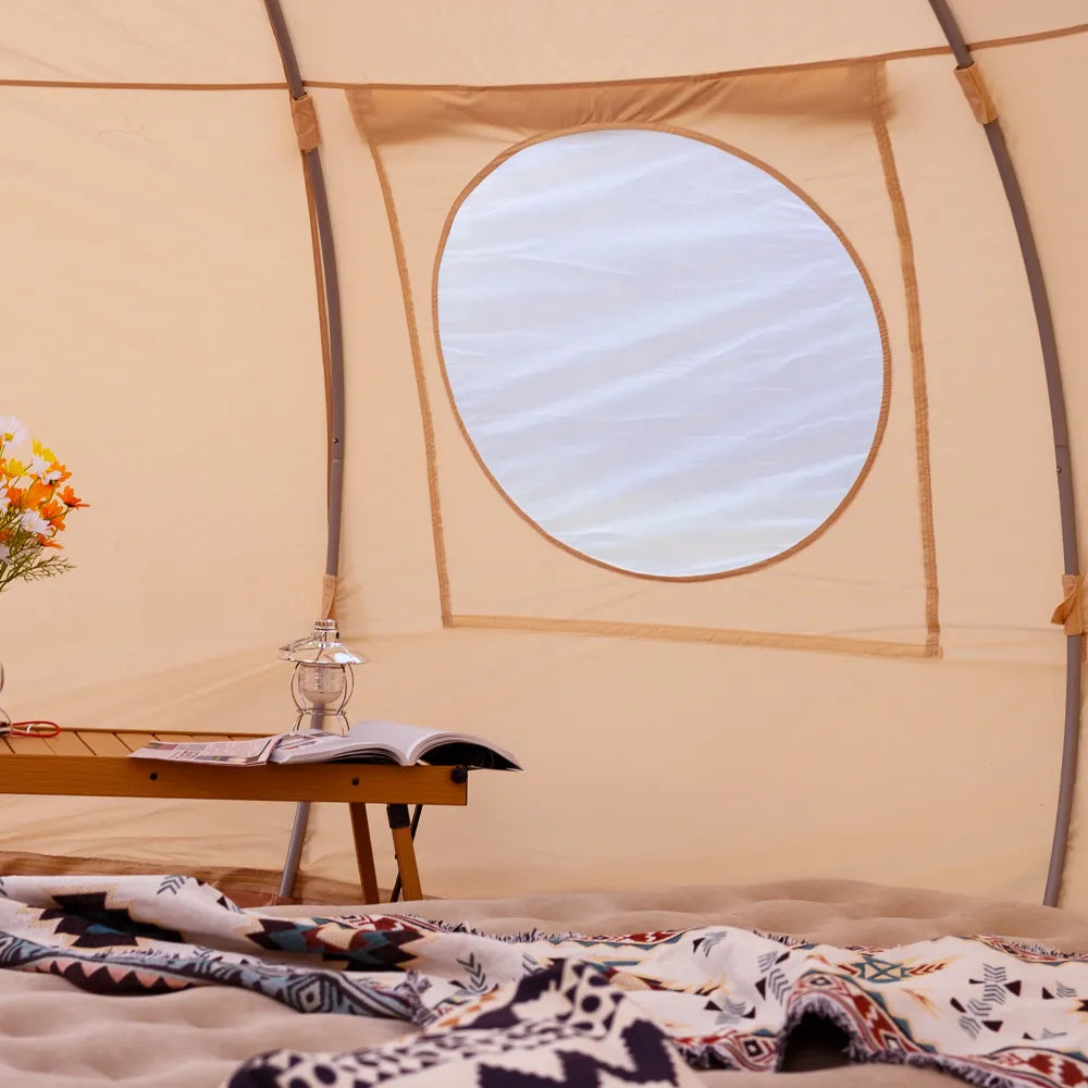TOMOUNT Droplet™ Canvas Bell Tent with Stove Jack & Starview Window