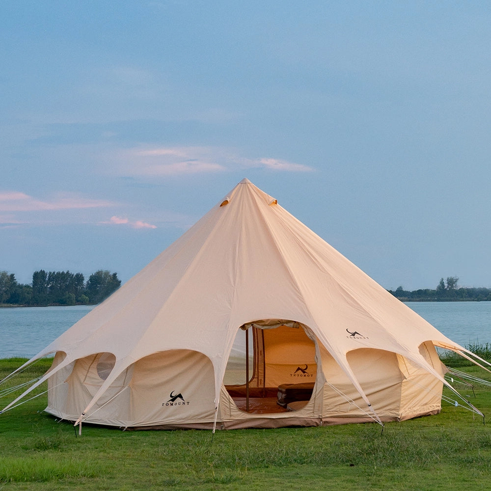 TOMOUNT Droplet™ Canvas Bell Tent with Stove Jack & Starview Window