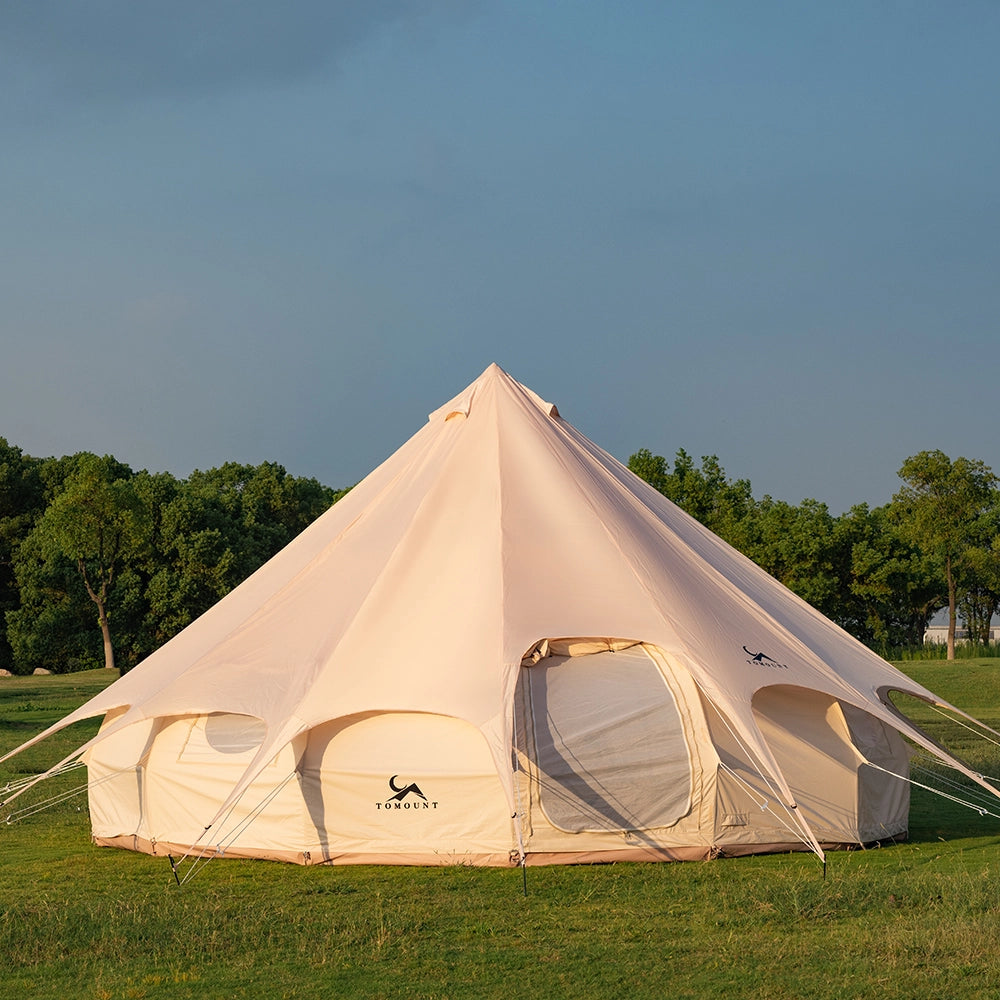TOMOUNT Droplet™ Canvas Bell Tent with Stove Jack & Starview Window