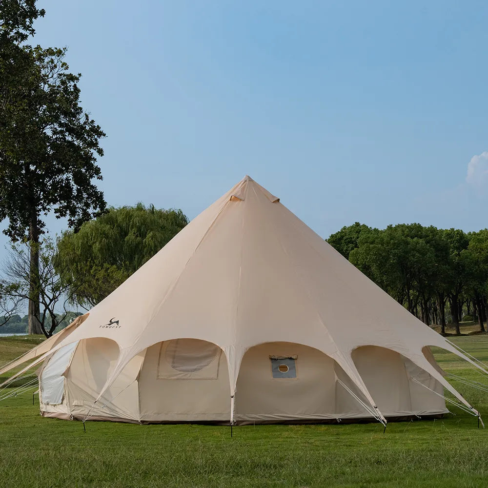 TOMOUNT Droplet™ Canvas Bell Tent with Stove Jack & Starview Window