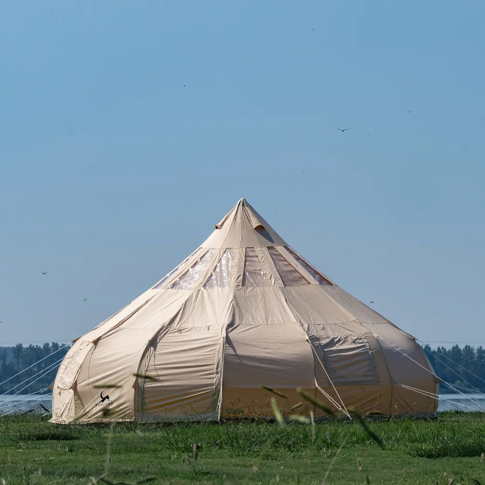 TOMOUNT Droplet™ Canvas Bell Tent with Stove Jack & Starview Window