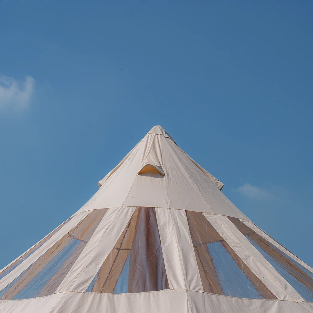 TOMOUNT Droplet™ Canvas Bell Tent with Stove Jack & Starview Window