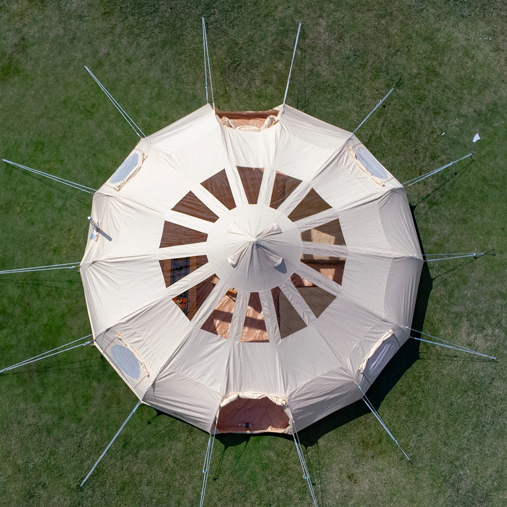 TOMOUNT Droplet™ Canvas Bell Tent with Stove Jack & Starview Window