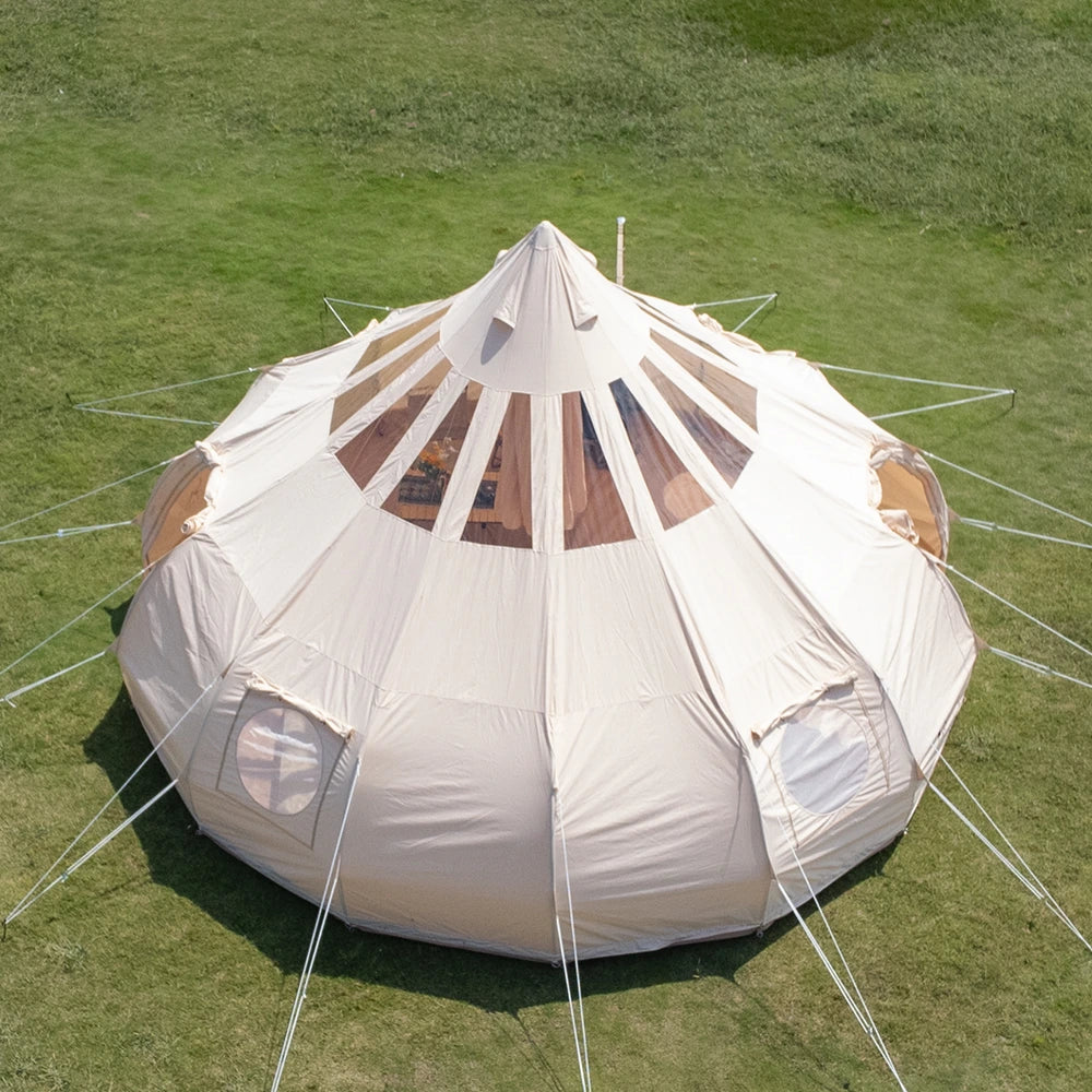 TOMOUNT Droplet™ Canvas Bell Tent with Stove Jack & Starview Window
