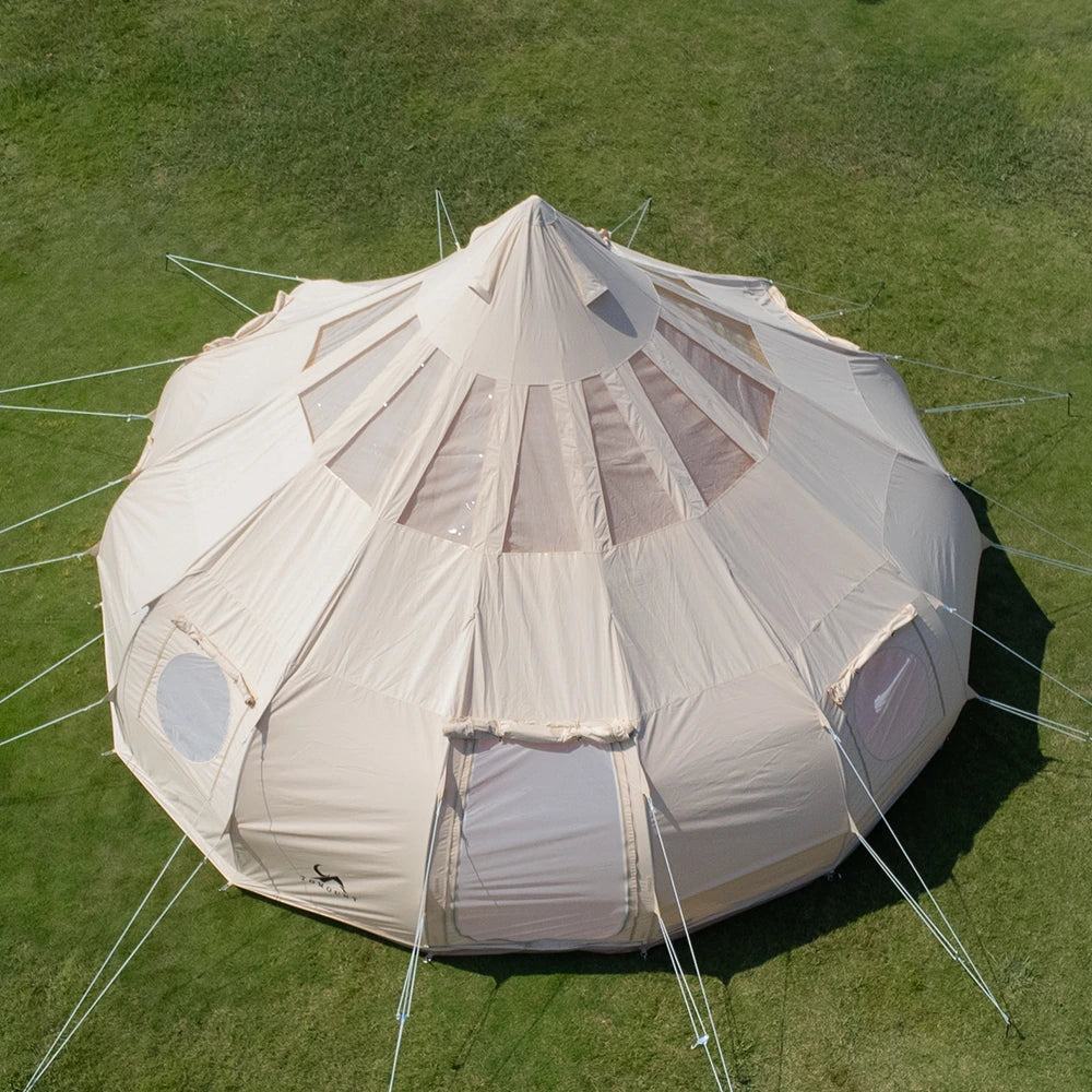 TOMOUNT Droplet™ Canvas Bell Tent with Stove Jack & Starview Window