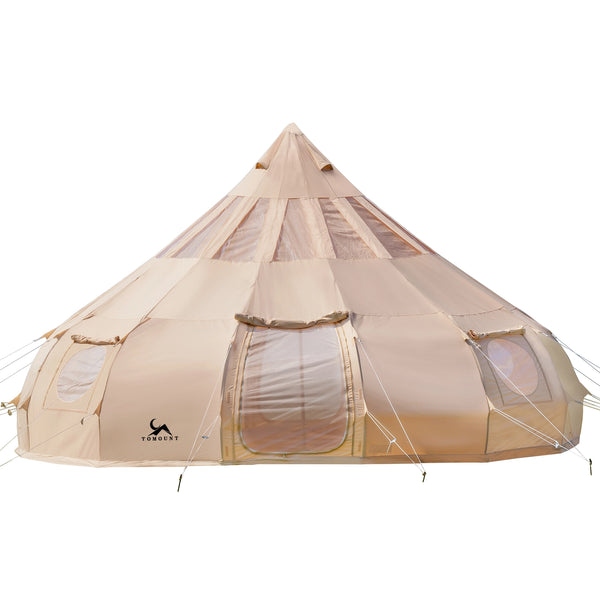 TOMOUNT Droplet™ Canvas Bell Tent with Stove Jack & Starview Window