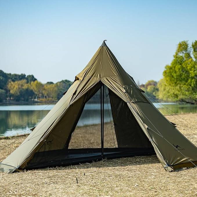 TOMOUNT Half Inner Mesh for Teepee Hot Tent with Waterproof Bathtub Floor