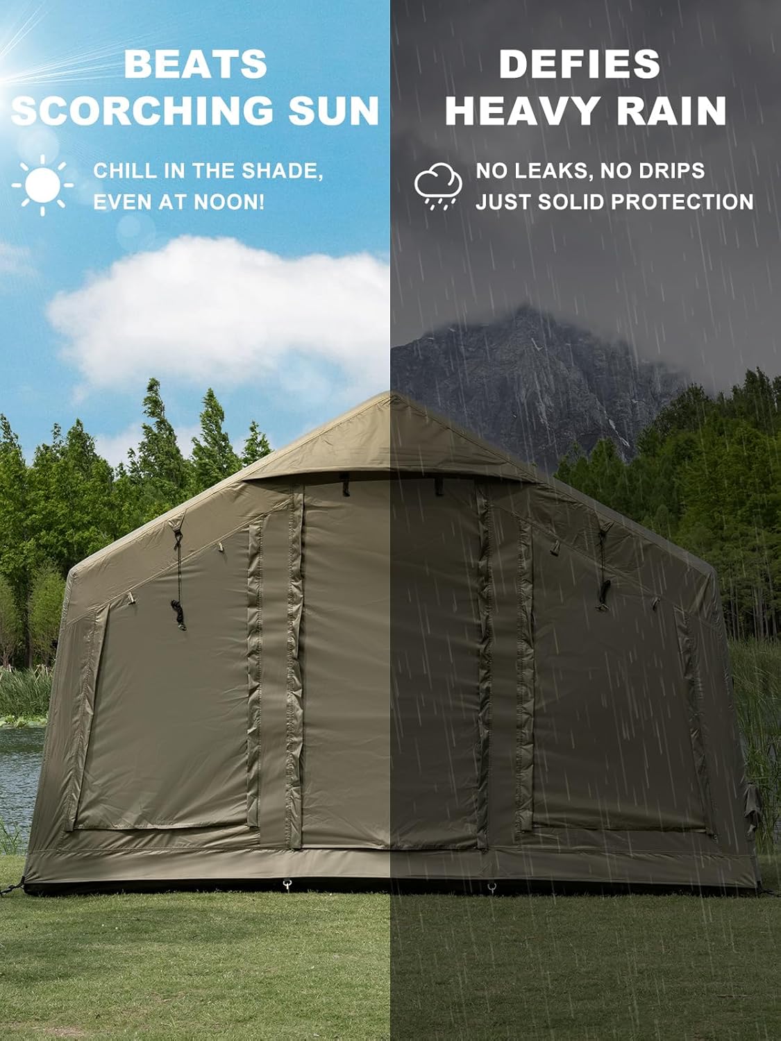 TOMOUNT Villa™ Inflatable 3-5 Person Air Tent with Skylight