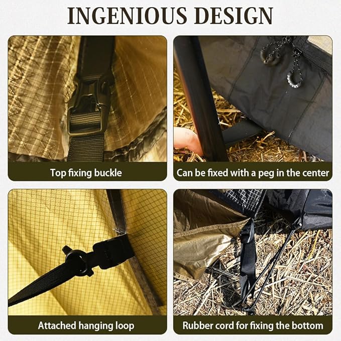 TOMOUNT Half Inner Mesh for Teepee Hot Tent with Waterproof Bathtub Floor