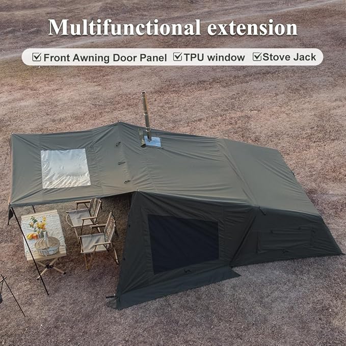 LODGE AIR-X2 Inflatable Canvas Easy Setup Blow Up Tent for Camping