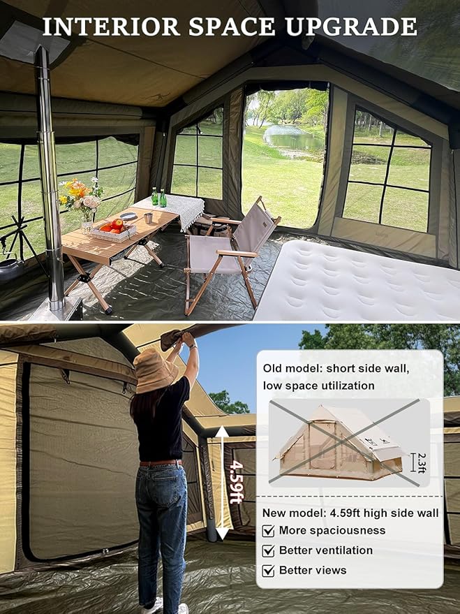 TOMOUNT Villa™ Inflatable 3-5 Person Air Tent with Skylight