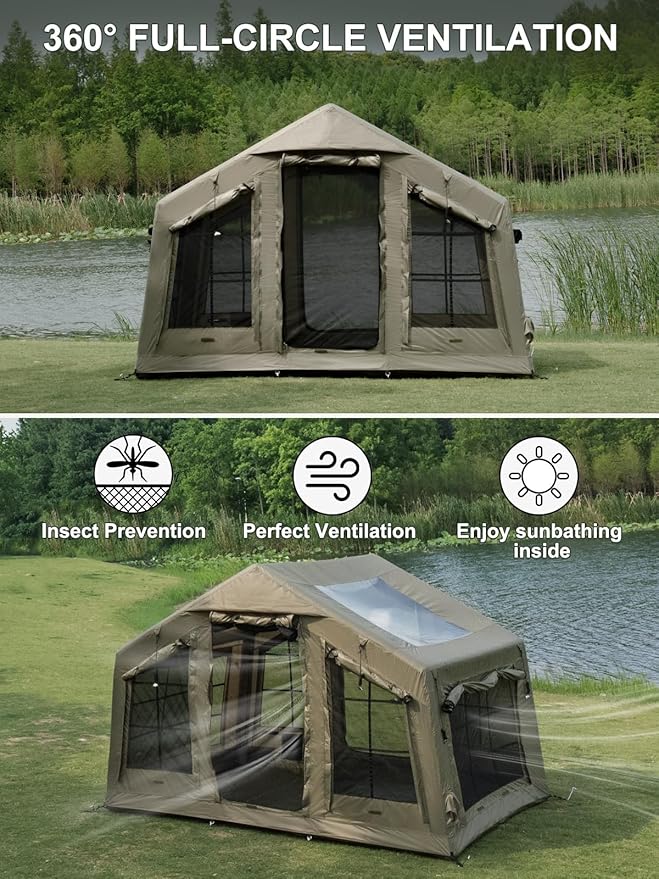 TOMOUNT Villa™ Inflatable 3-5 Person Air Tent with Skylight