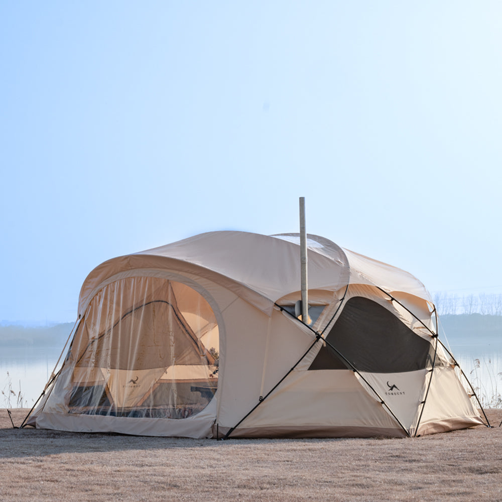 TOMOUNT Helmet™ Dome Cotton Glamping Bell Tent with Stove Jack