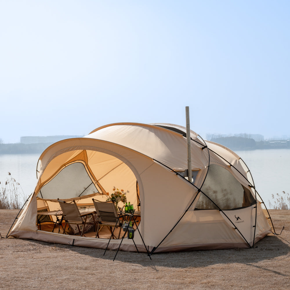 TOMOUNT Helmet™ Dome Cotton Glamping Bell Tent with Stove Jack