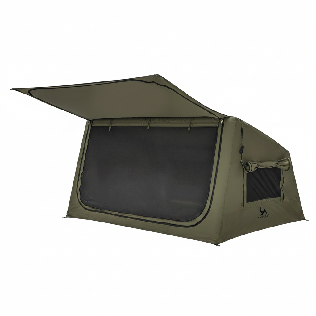 LODGE AIR-X2 Inflatable Canvas Easy Setup Blow Up Tent for Camping