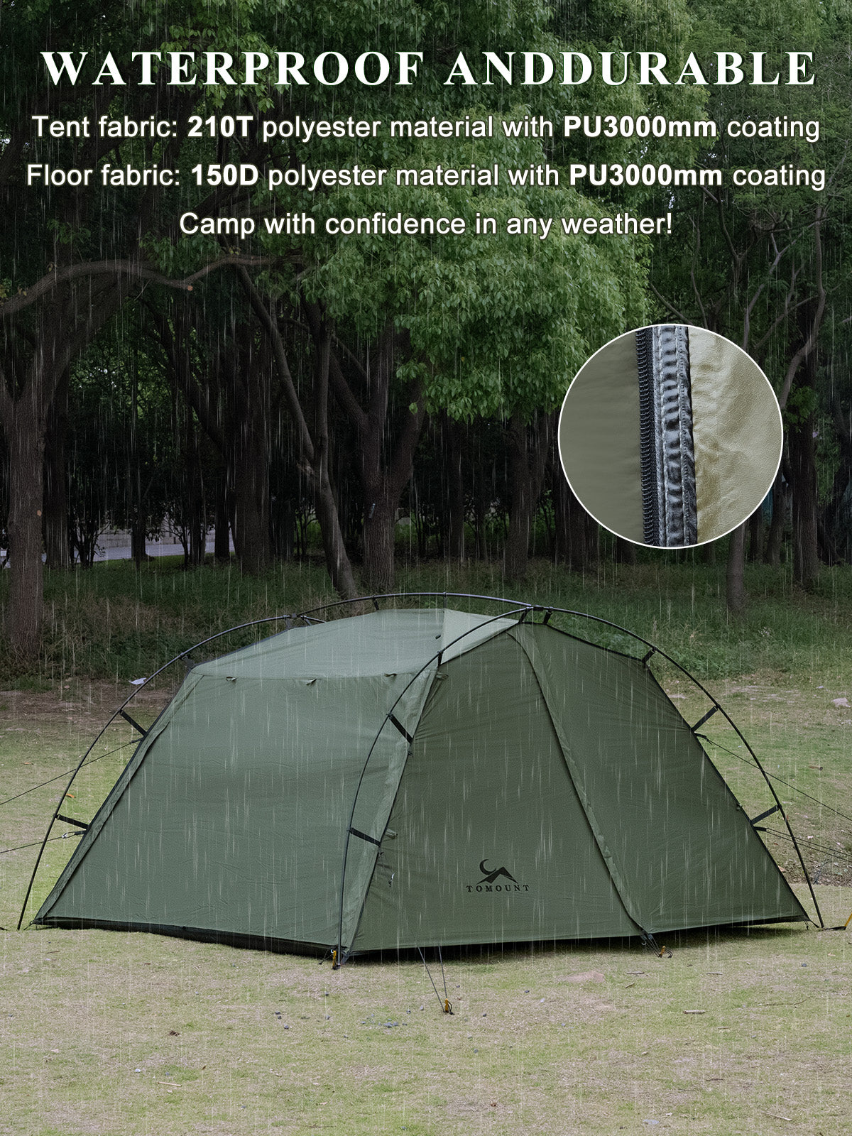 TOMOUNT Rany™ Lightweight 3 Person Waterproof Camping Tent