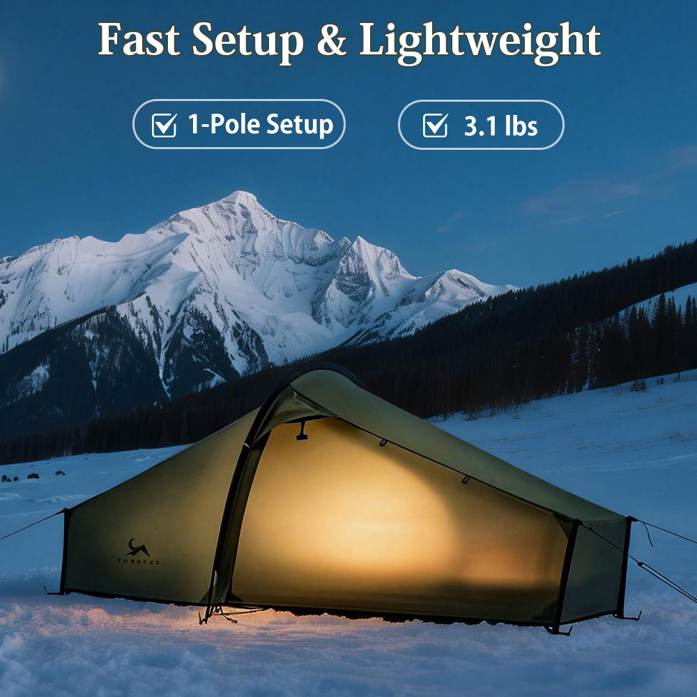 TOMOUNT Galle™ 1.5lb Ultralight 15D Nylon Solo Backpacking Tent