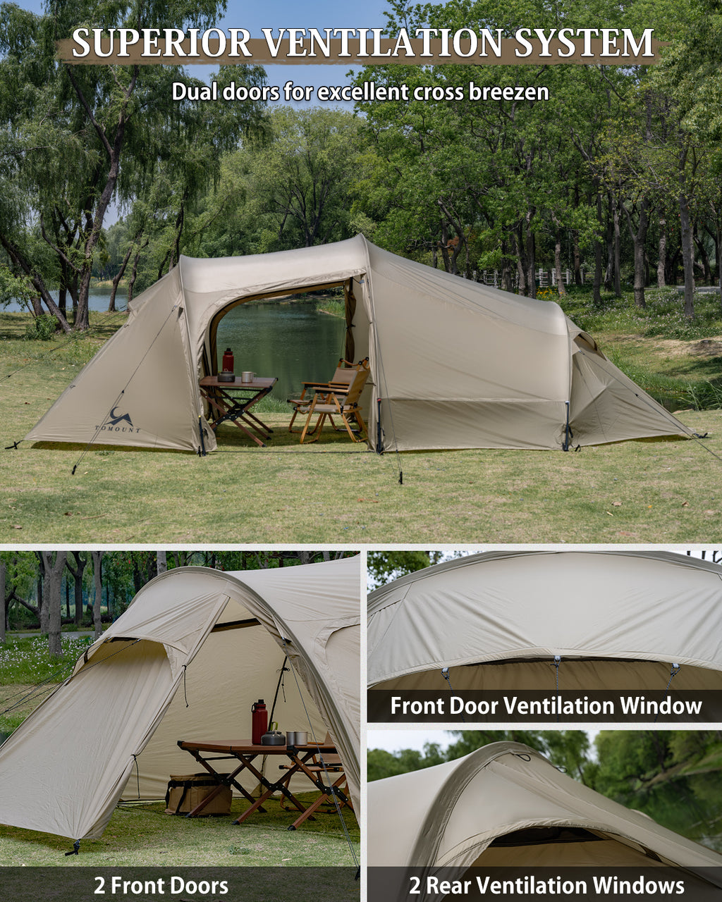 TOMOUNT Ovista™ Ultralight Tunnel 1-2 Person Backpacking Tent